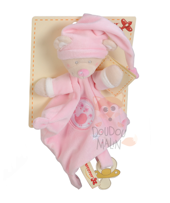  luna baby comforter pink bear bird star 